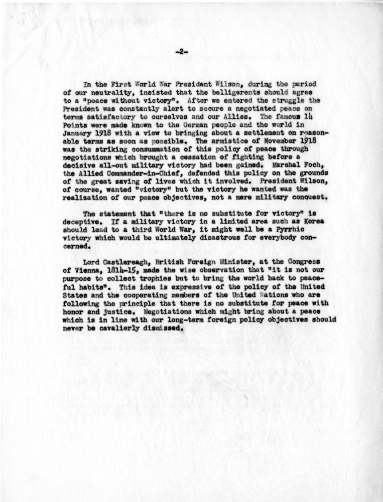 Memo from Ken Hechler to George Elsey, With Attachment Regarding Quote of General Douglas MacArthur