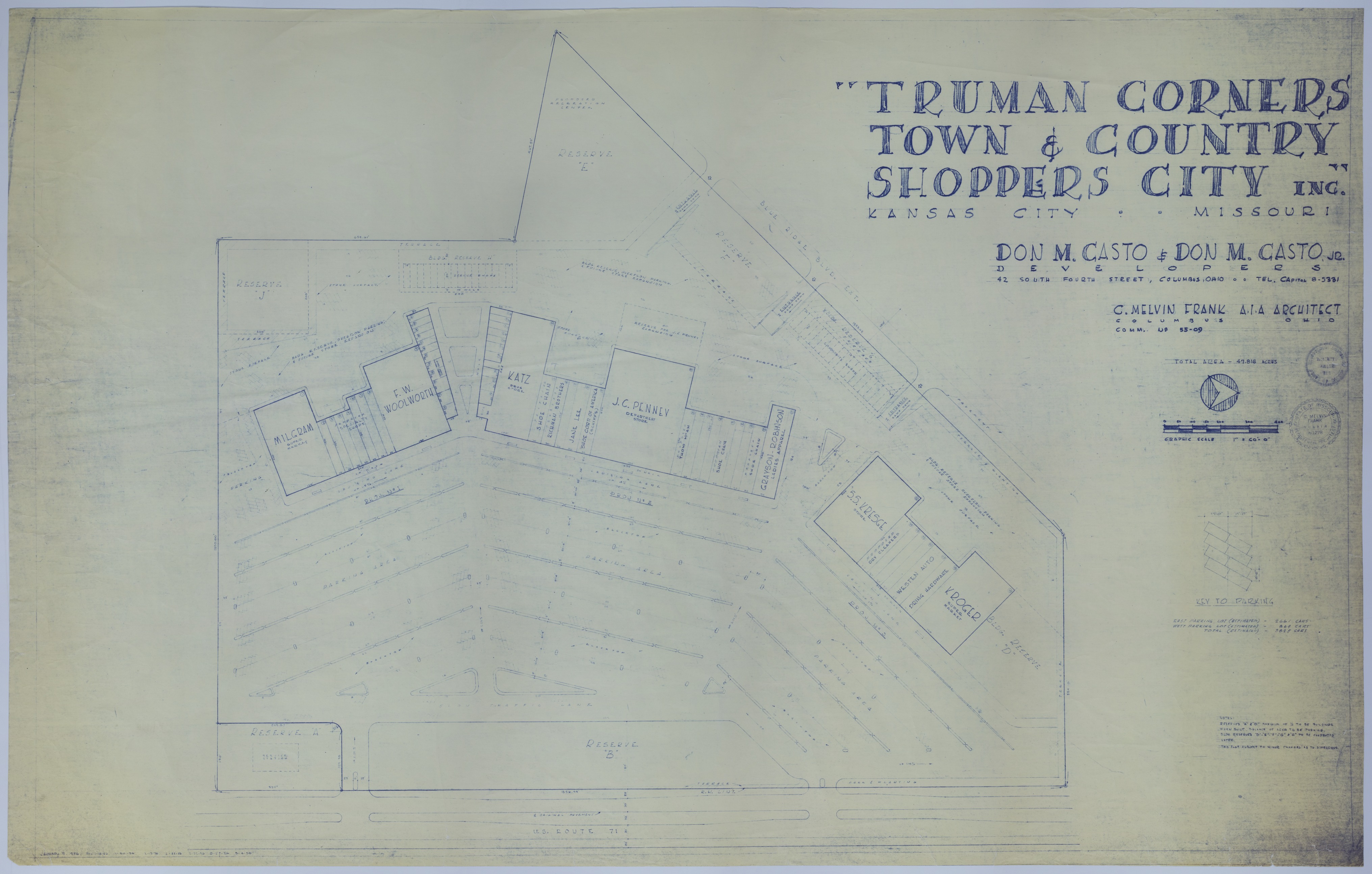 Drawing of the Planned Truman Corners Shopping Center in Grandview