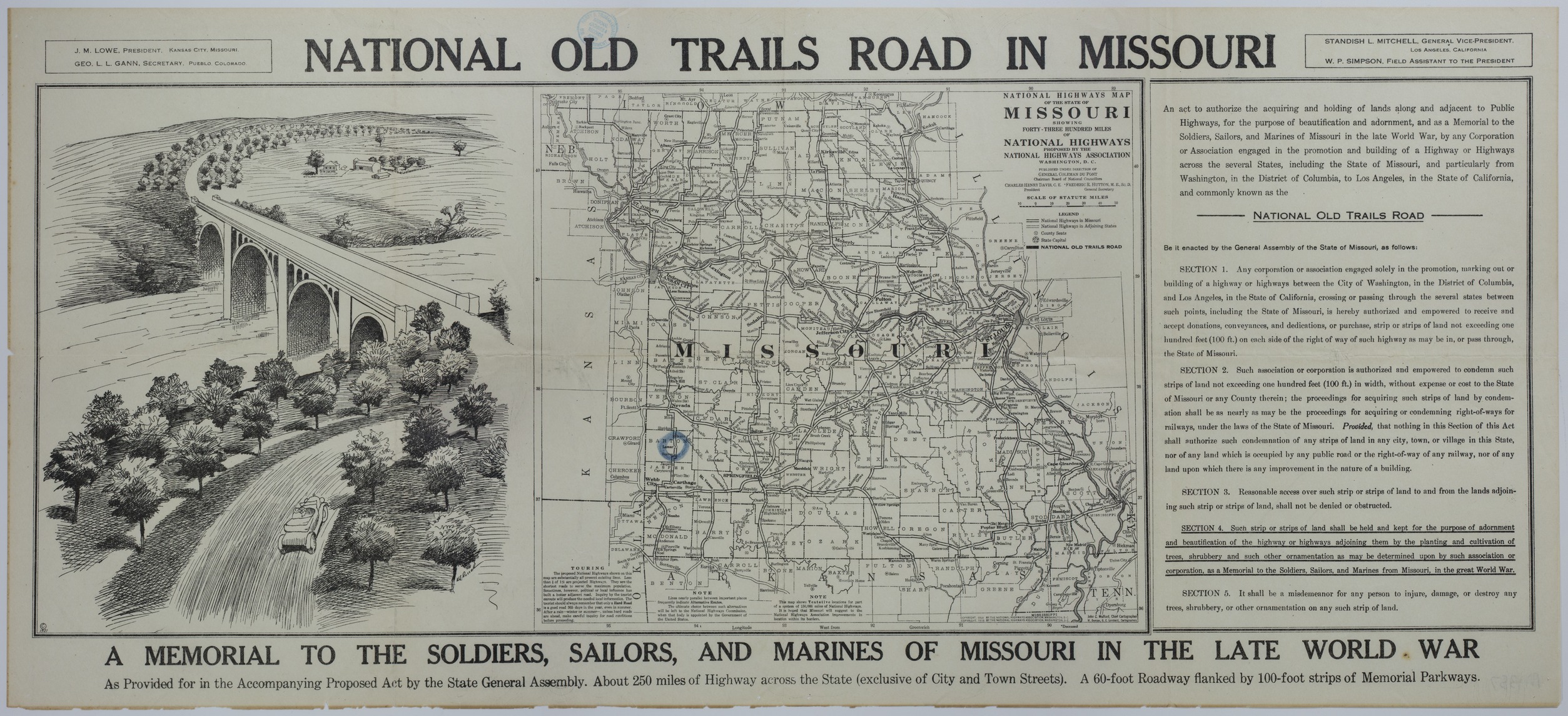 Map of the National Old Trails Road in Missouri | Harry S. Truman