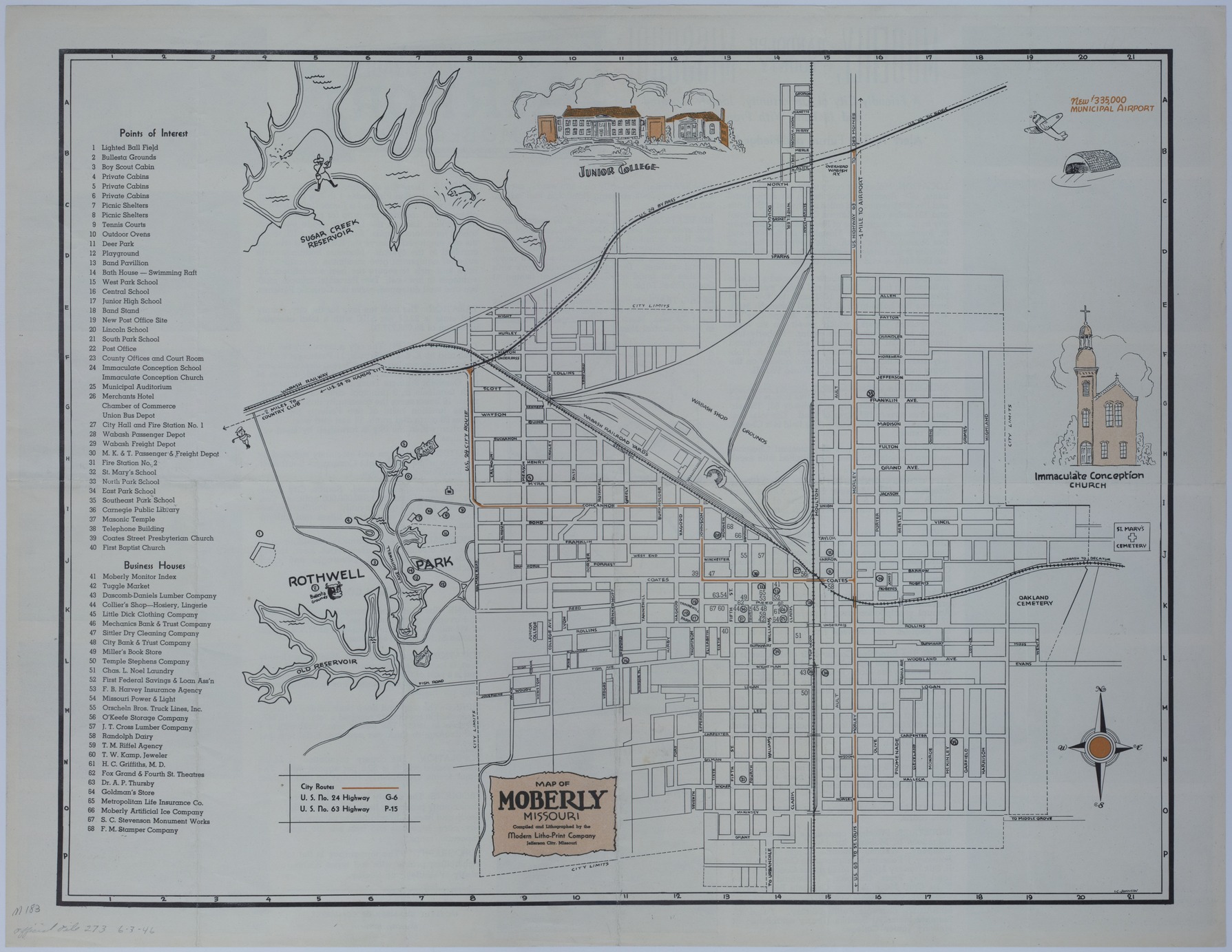 Map of Moberly, Missouri Harry S. Truman