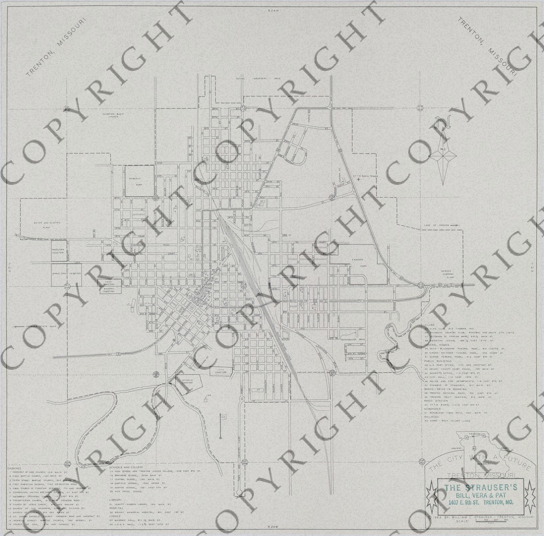 Map of Trenton, Missouri Harry S. Truman