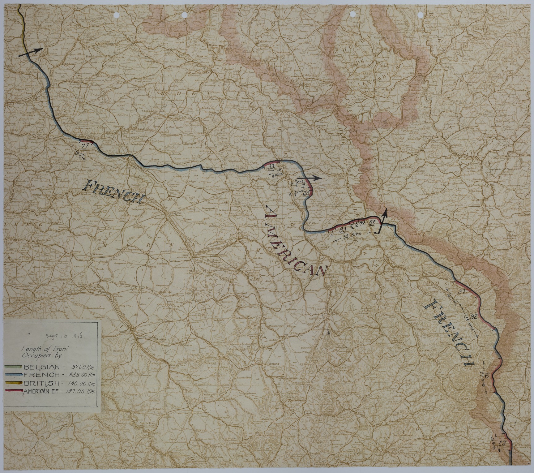 M566.jpg Map of the Front Lines on September 10, 1918