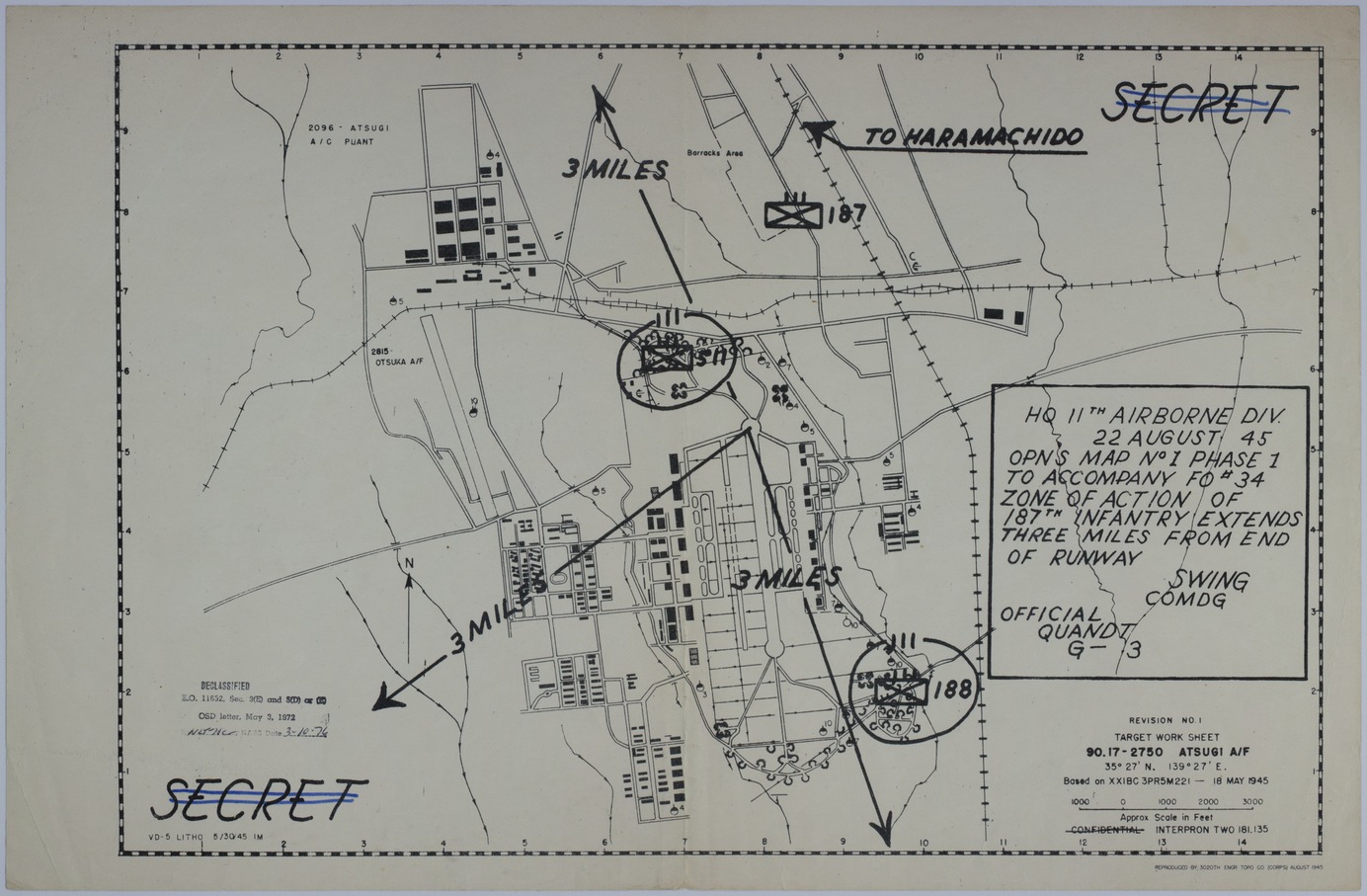 Map of the 11th Airborne Division at Atsugi Airfield Harry S. Truman