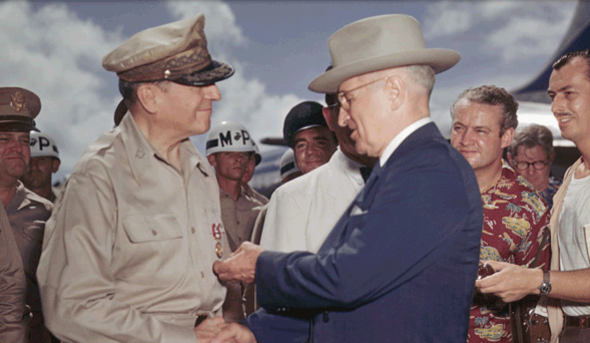 Truman meeting troups