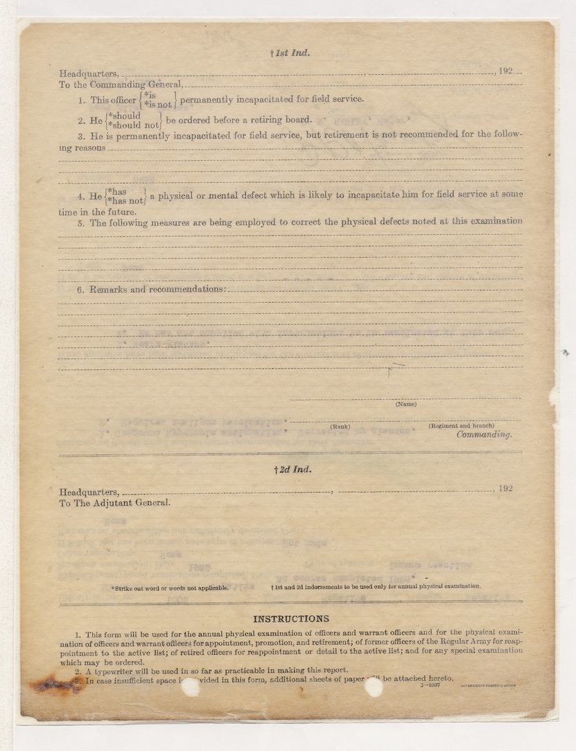 Report of Physical Examination for Harry S. Truman