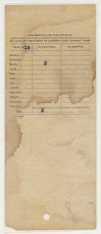 Hospital Admission Form, Camp Doniphan, Oklahoma for First Lieutenant Harry S. Truman