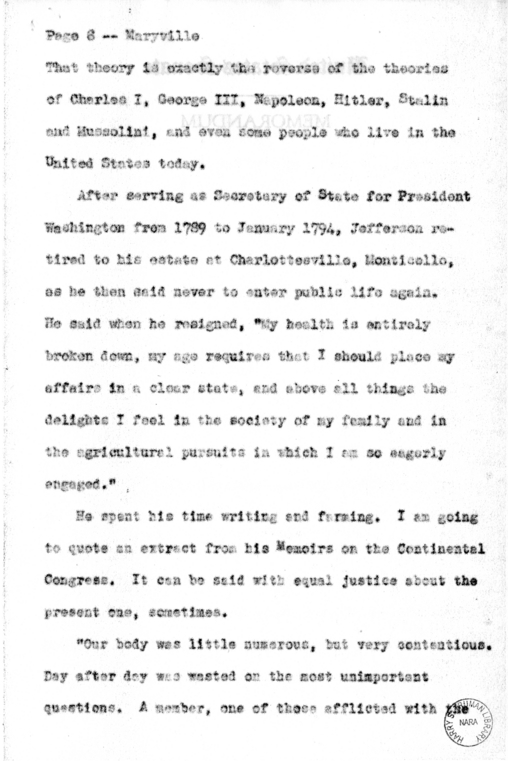 Speech Of Senator Harry S Truman At Maryville Missouri Harry S Truman