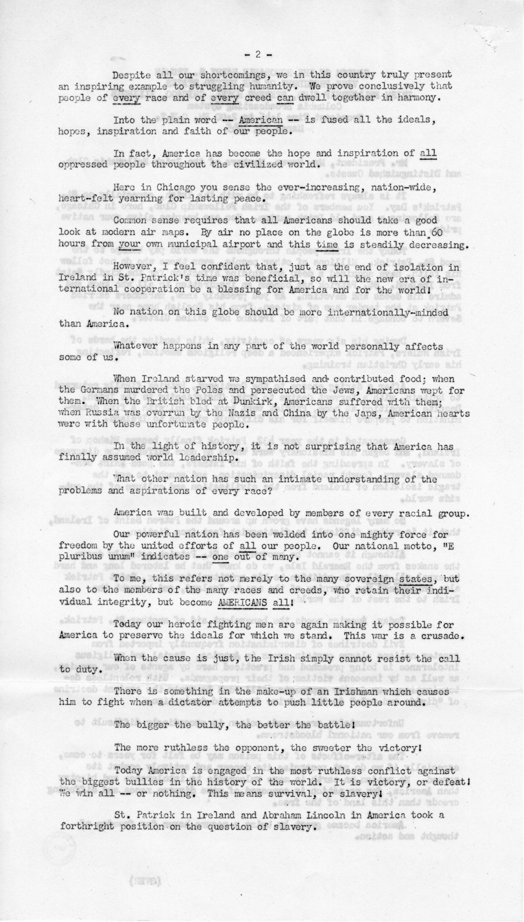 Press Release of Speech of Vice President Harry S. Truman Before
