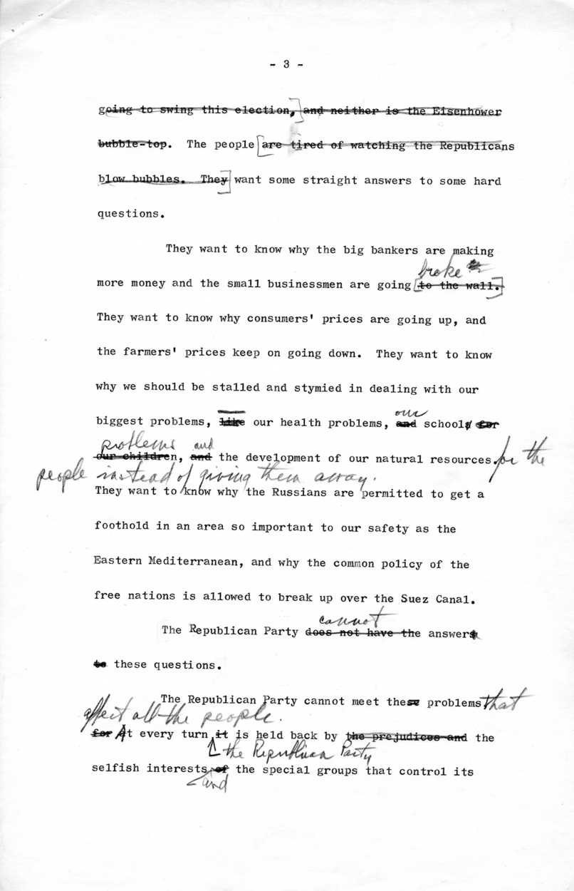 Draft of Speech Delivered by Harry S. Truman, Television Broadcast from Washington, D.C.
