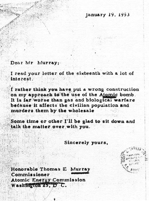 Harry S. Truman to Thomas Murray