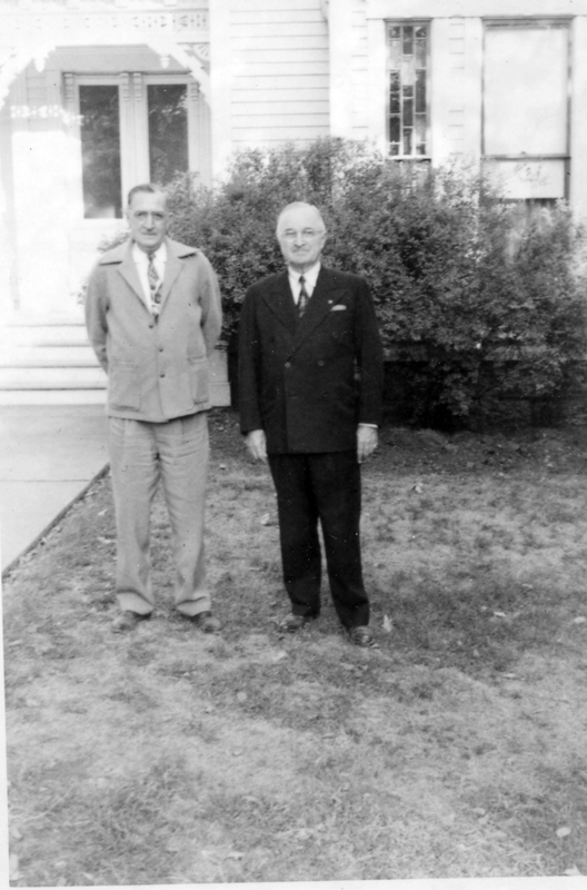 Harry S. Truman and Wallace in Front of Family Home Harry S