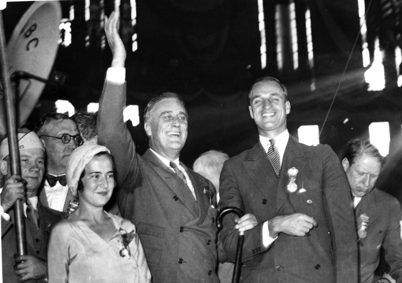 President Franklin D. Roosevelt and his son James | Harry S. Truman