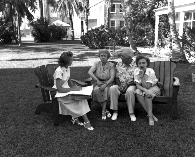 Eileen Nolte, Census Enumerator, interviews the First family at the