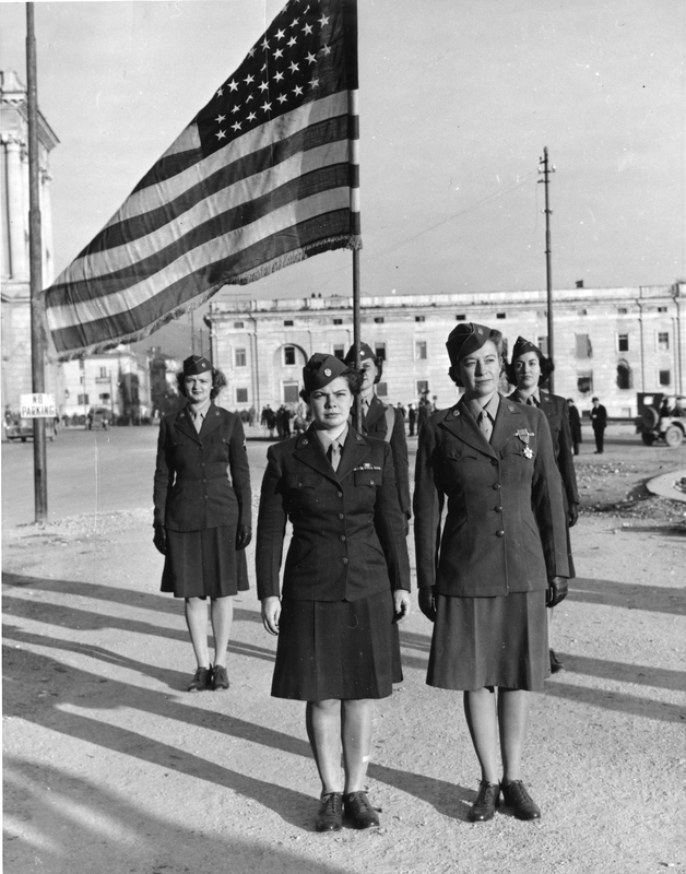 Members of the Women's Army Corps Stand At Attention During Awards