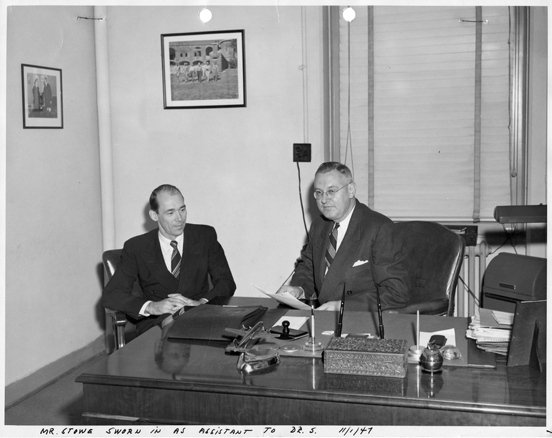 John R. Steelman and David H. Stowe in Steelman's Office Harry S. Truman