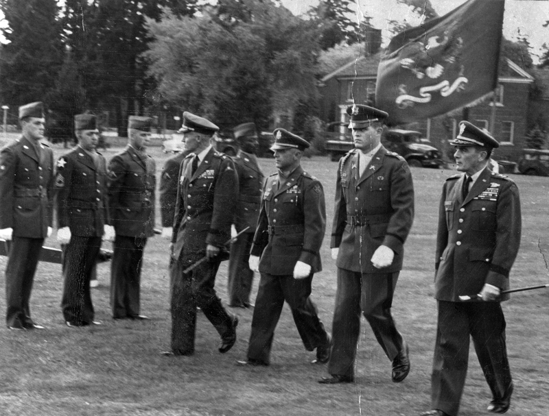 Major General Louis W. Truman Inspecting the Honor Guard Troops of