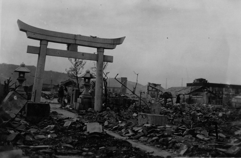 Traditional Japanese Torii Gate Survives Bombing of