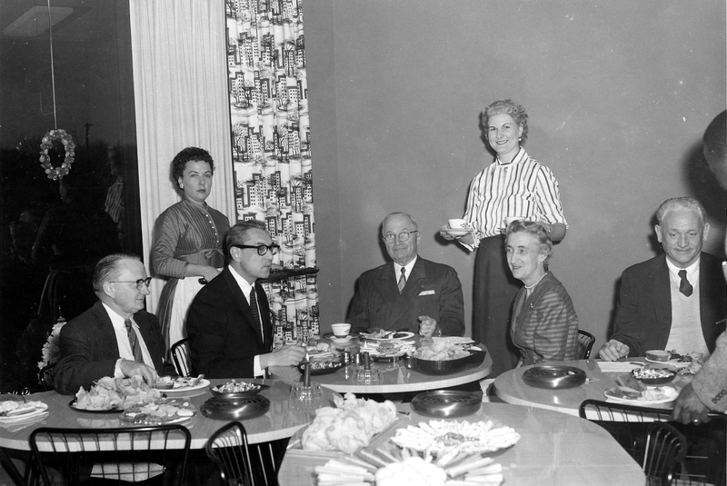Truman with staff at Christmas party Harry S. Truman