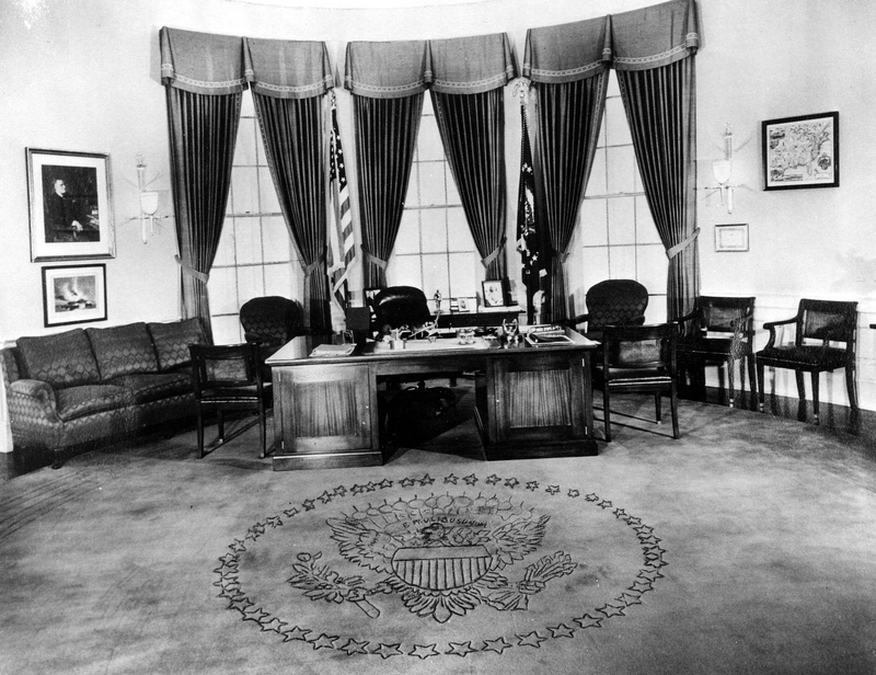 Retouched Oval Office replica photo Harry S. Truman