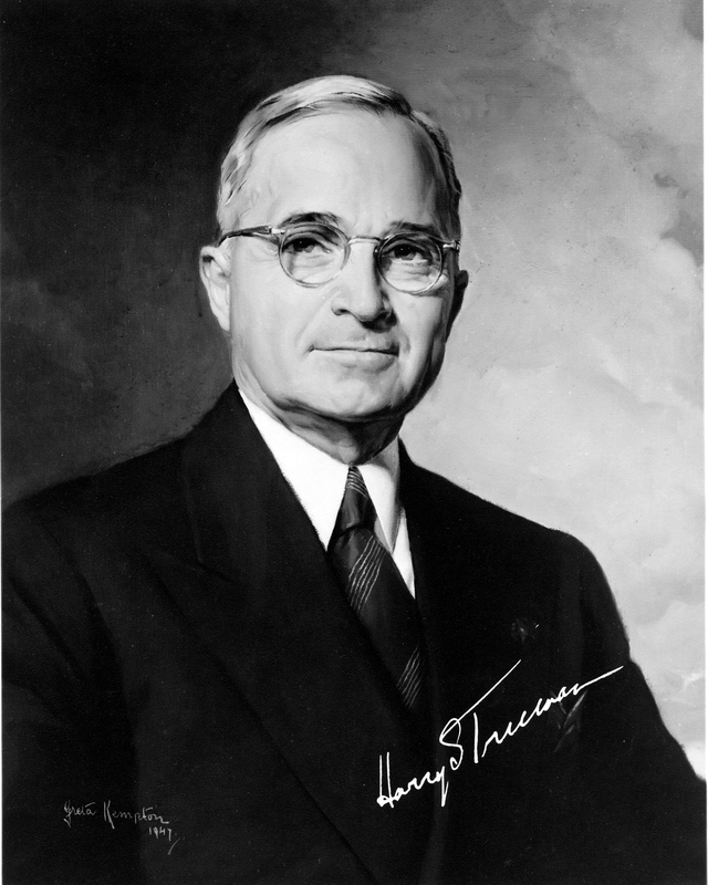 Truman portrait by Kempton head and shoulders Harry S Truman