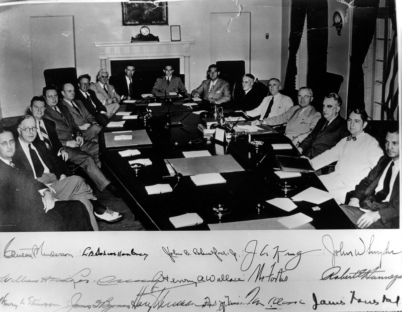 Truman And Cabinet Discussing Japanese Surrender Harry S Truman