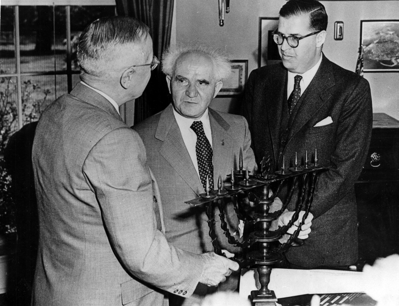 President Truman, Prime Minister David Ben-Gurion, and Ambassador H. E. Abba Eban | Harry S. Truman