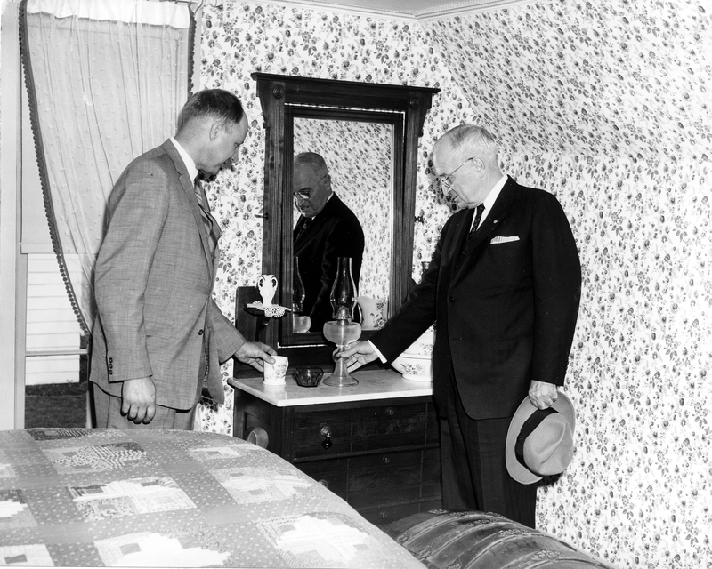 Truman looks at a room in his birth home harry s truman
