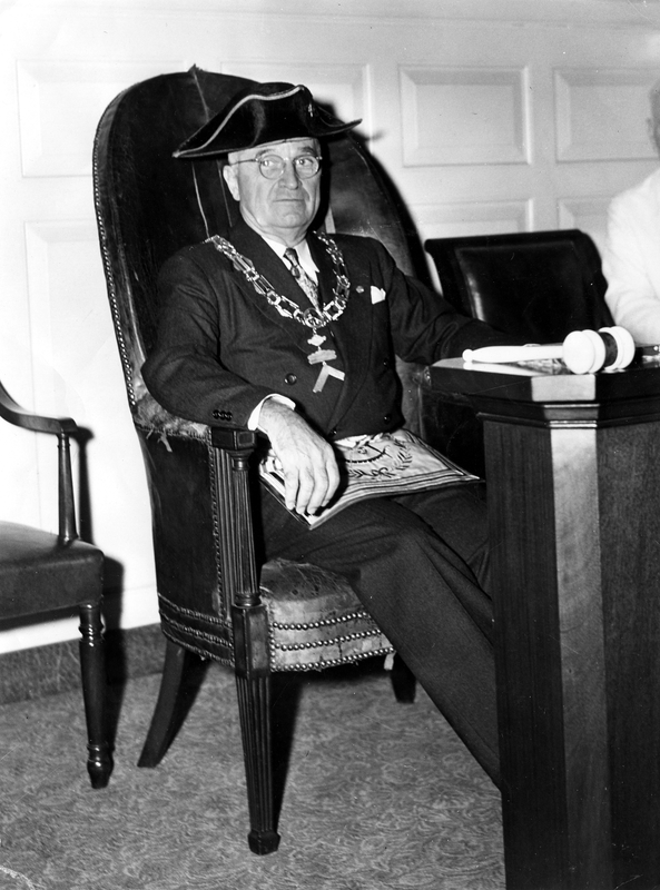 President Harry S. Truman in Masonic regalia in Alexandria, Virginia