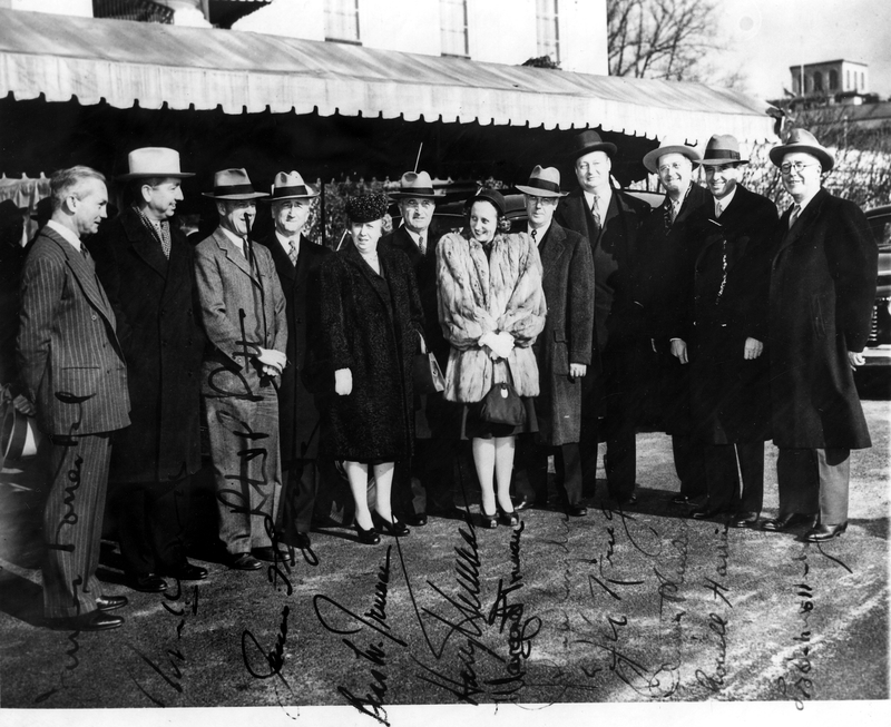 President Truman with Cabinet and Family Leaving the ...