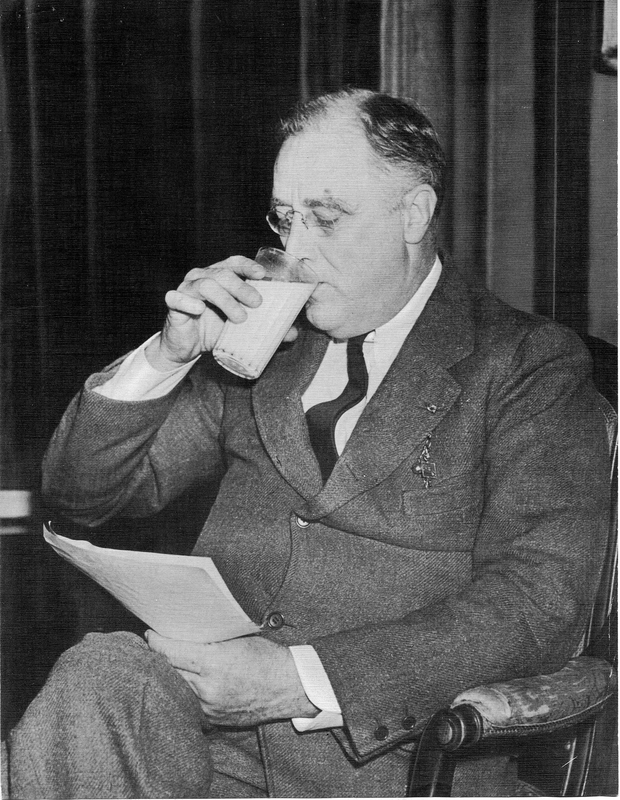 FDR drinking Milk Harry S Truman