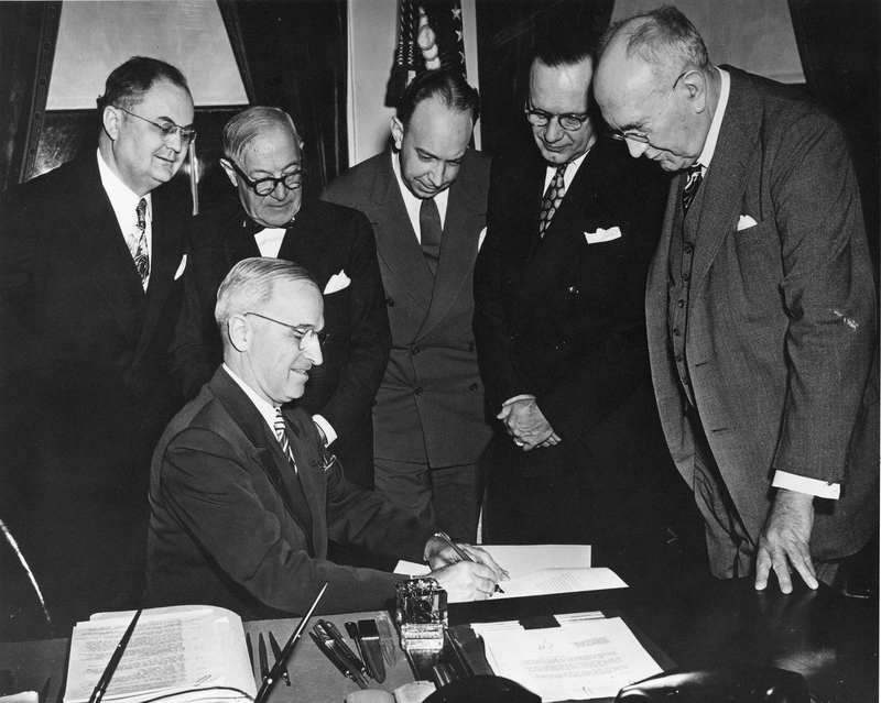 President Harry S. Truman Signs of the Housing Act of 1946 | Harry S ...