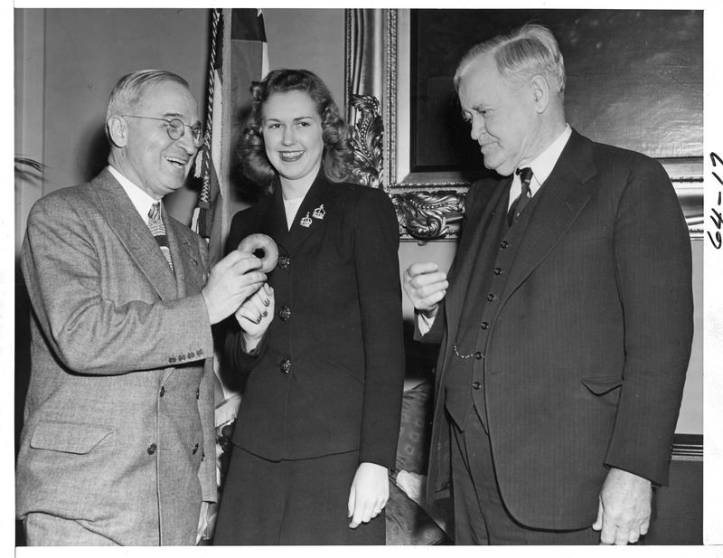 Alice M Casey Presents Vice President Harry S Truman With A