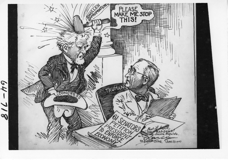Political Cartoon Please Make Me Stop This Harry S Truman