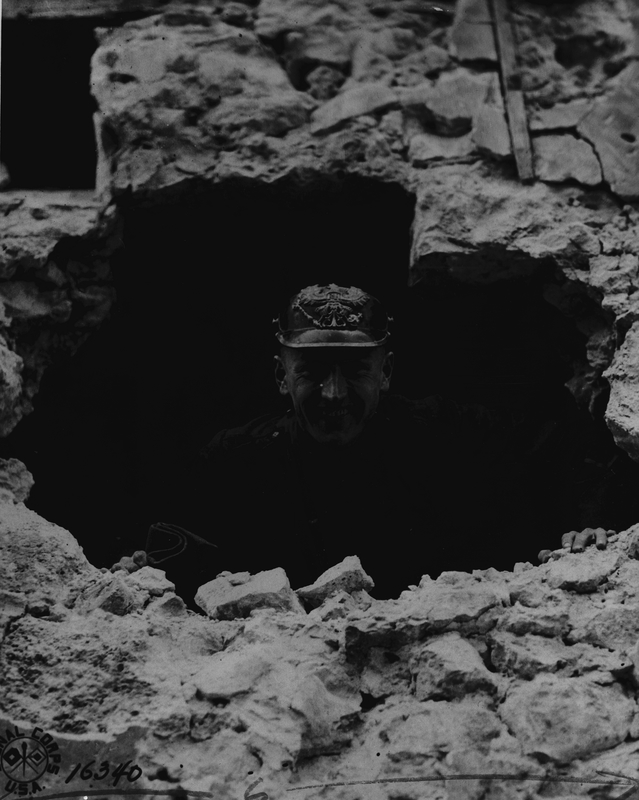 World War I soldier in a shell hole Harry S. Truman