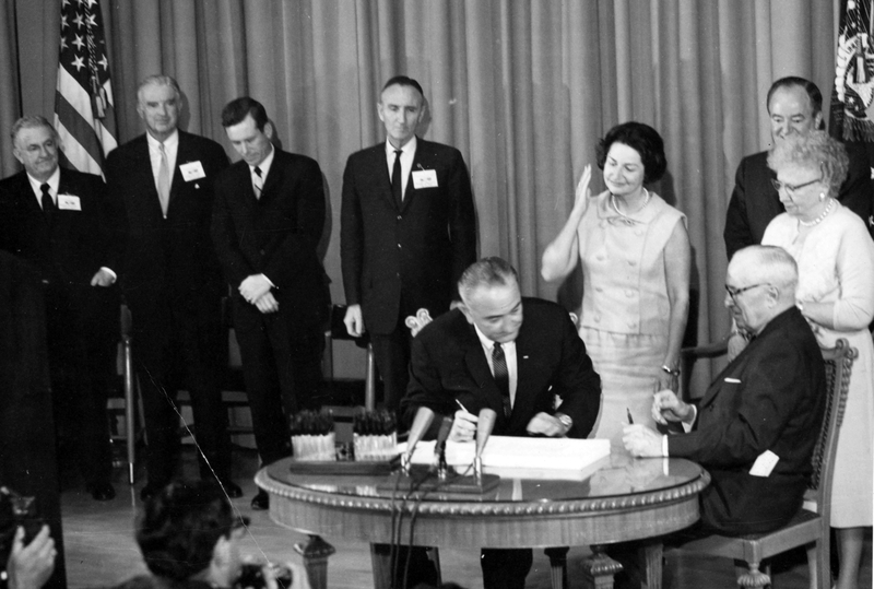 President Lyndon B Johnson Signs Medicare Bill At The Harry S Truman president-lyndon-b-johnson-signs-medicare-bill-at-the-harry-s-truman