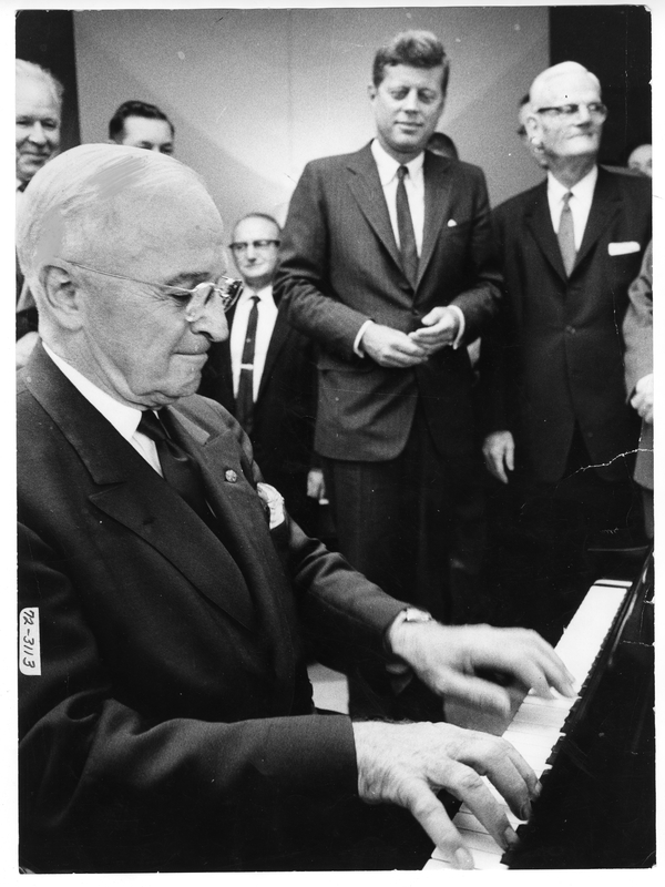 Former President Harry S Truman Plays The Piano For Senator John