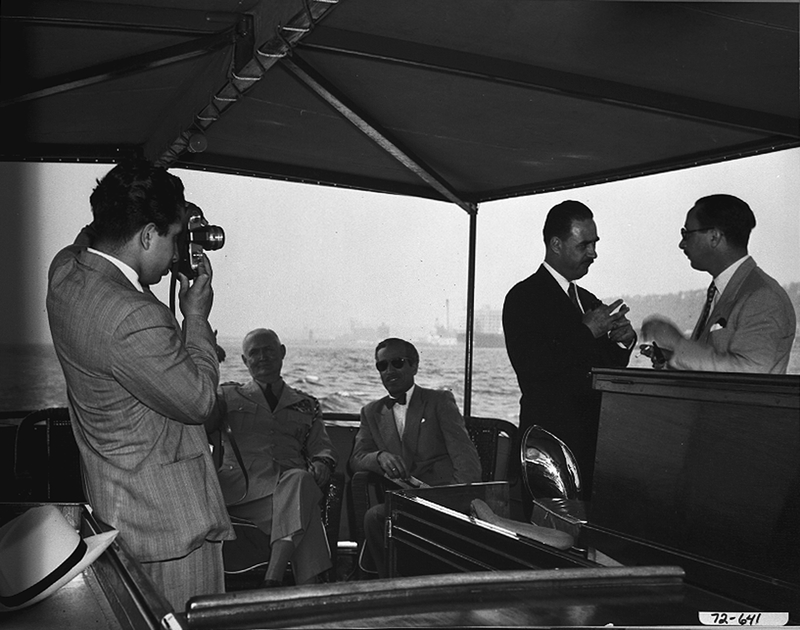 King Faisal II photographing Prince AbulIlah and Abdullah Ibrahim
