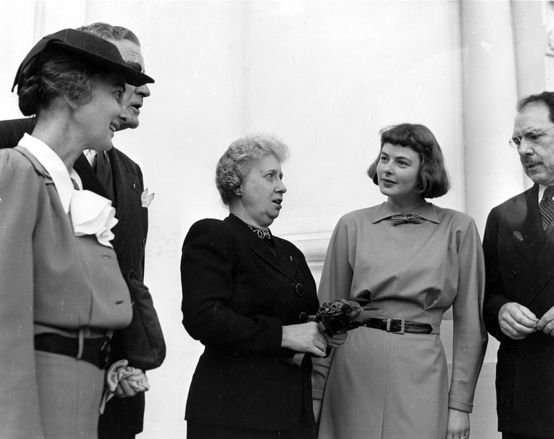 Bess Truman receiving Community Chest Award Harry S. Truman