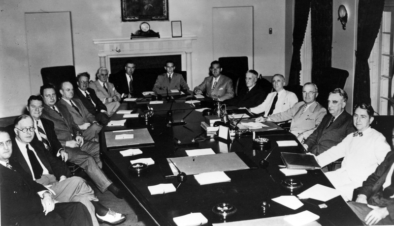 President Truman With His Cabinet Harry S Truman