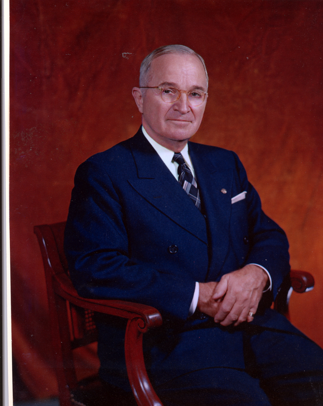 Color Portrait Of A Seated Harry S Truman Harry S Truman