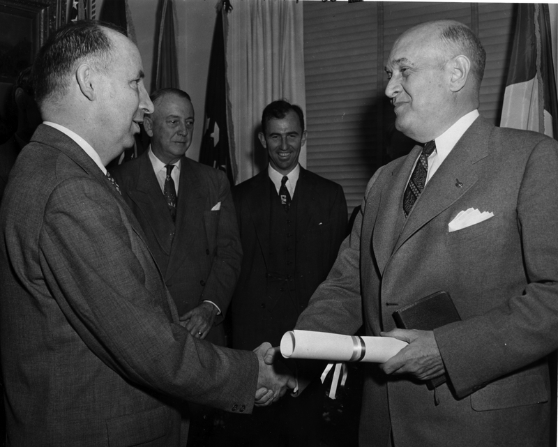 Secretary Of Defense Louis Johnson With William Webster Harry S Truman