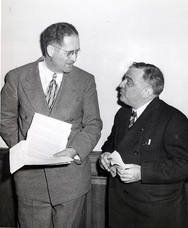 Secretary of Agriculture Clinton P. Anderson (Left) and UNRRA Chief