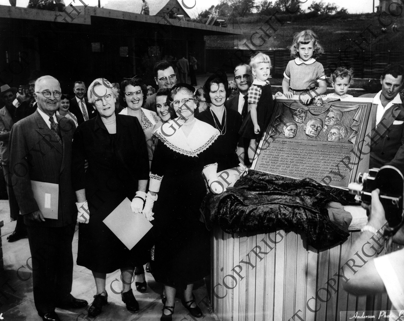 Former President Truman and others at the dedication of Truman Corners
