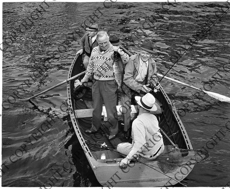 President Harry S. Truman Examines the Fish He Caught ...