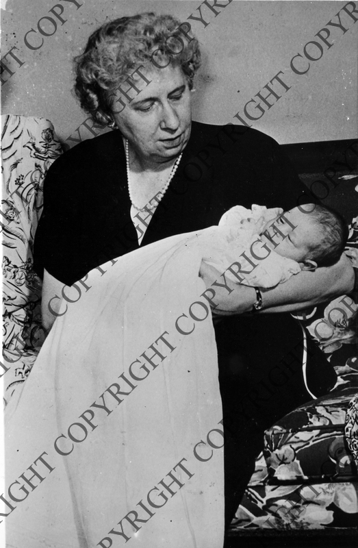 Mrs. Truman Poses with New Niece at Child's Baptism Harry S. Truman