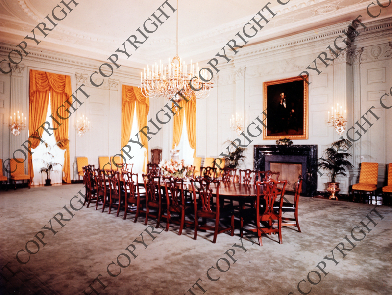 Color 4 X 5 Transparency Of The State Dining Room In The White
