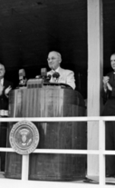 Truman speaks at National Institutes of Health Clinical Center, June 22, 1951.