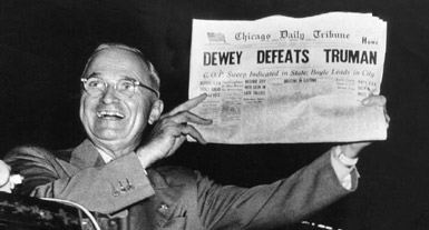 Truman with newspaper