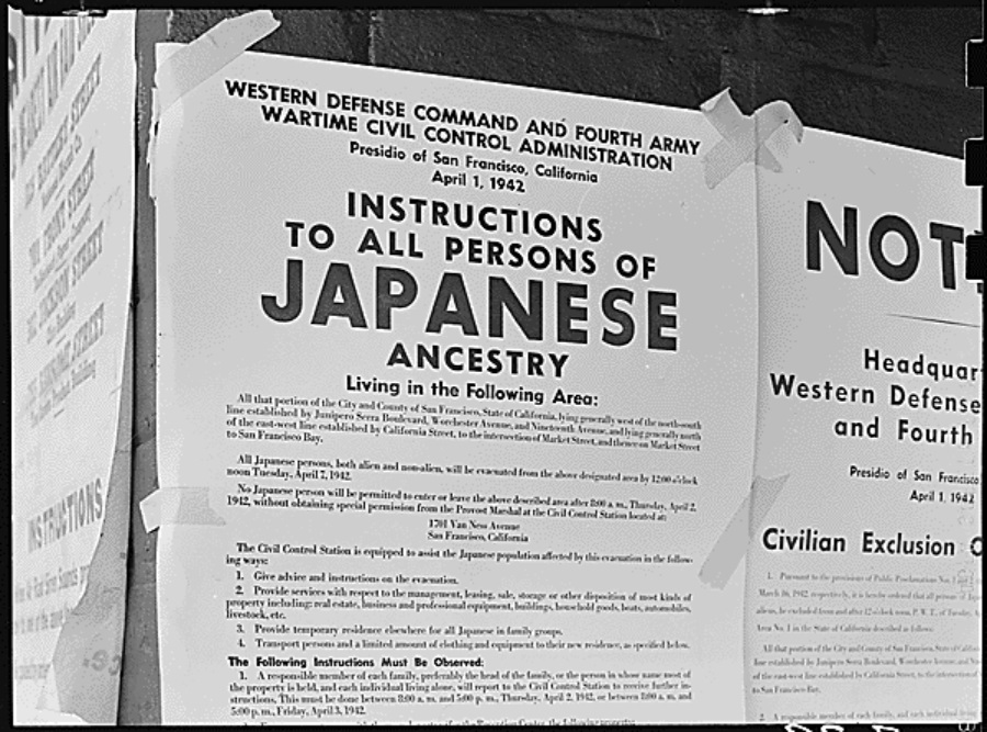 signage of Japanese-American internment camps