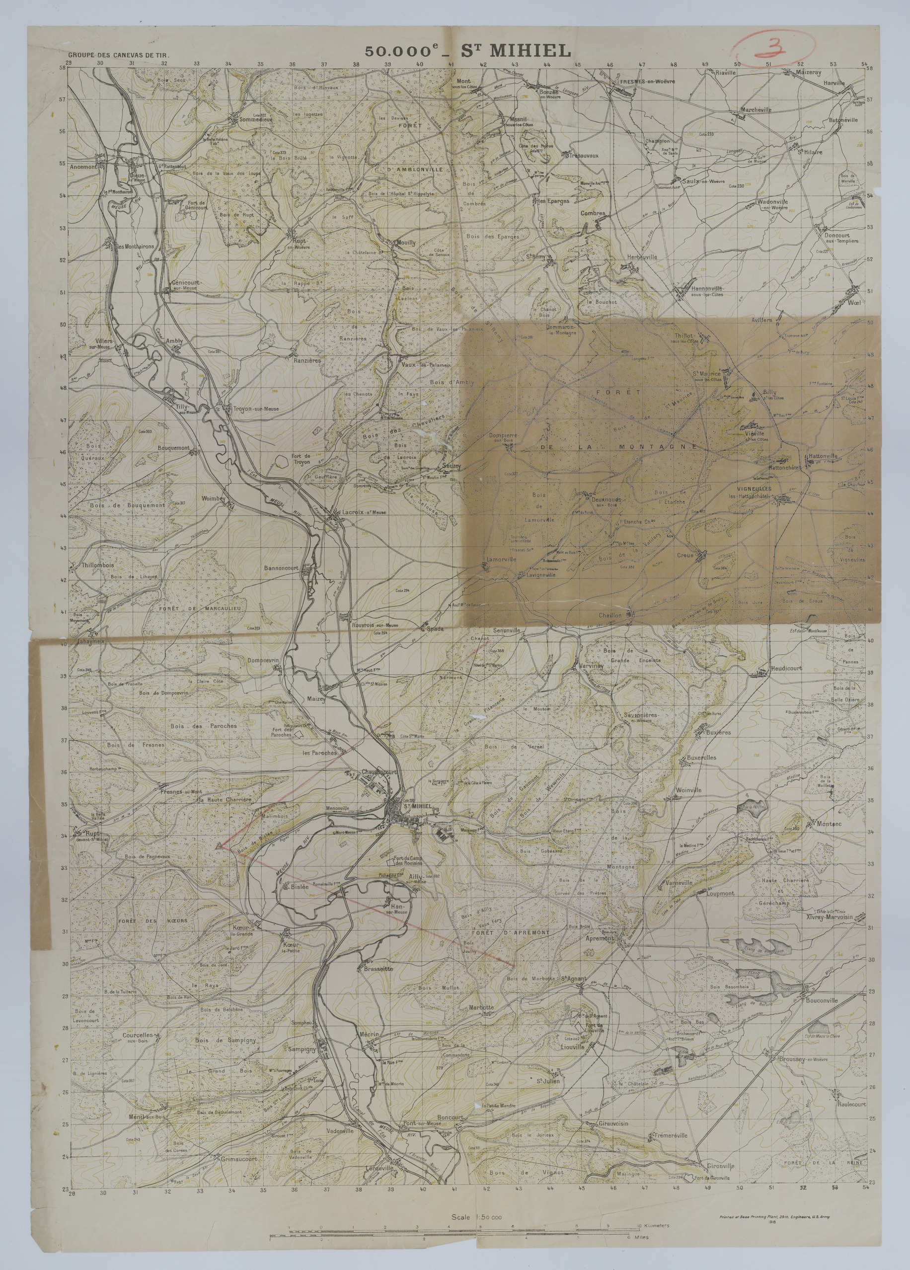Map of the Area Covered From an Observation Post Near St. Mihiel